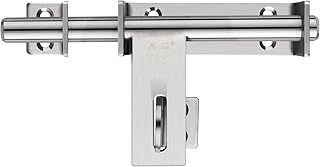 Heavy Duty Barrel Bolts Safety Door Lock, 6.7 Inch Slide Bolt Gate Latch with Padlock Hole,Solid SUS304 Stainless Steel Barrel Bolt Latch for Wooden Fence, Yard Door, Barn Door, Shed Door, Interior