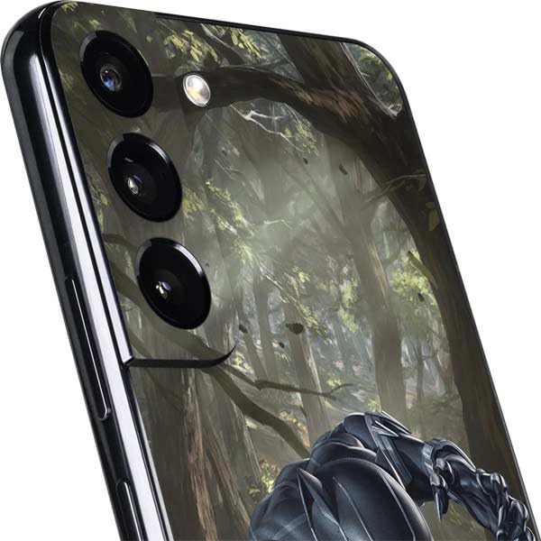 Skinit Decal Phone Skin Compatible with Galaxy S22 Plus - Officially Licensed Marvel Black Panther in The Jungle Design