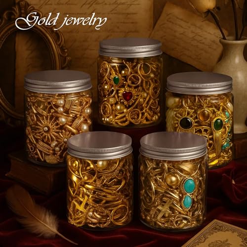 Image of SMUOBT Mystery Jewelry Jar Bundle - Surprise Vintage Jewelry Box for Women,Gift Jewelry Set (Necklace, Earrings, Rings,Kracelet,Keychain) - Unique Birthday Gift for Women
