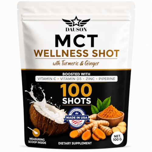 Image of MCT Shots Boosted with Turmeric, Ginger, Vitamin C, D3, Zinc, Piperine & Prebiotic Fiber | Immune Support, Gut Health & Clean Energy Booster, 100 Servings