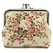 Süßer Münzgeldbeutel mit Blumenmuster, Vintage-Stil, Kiss-lock Wechselgeldbörse, 26, Einheitsgröße
