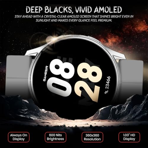 Image of GameSir Active 2 Smartwatch for Men & Women, 1.39 inch HD Round Display, Bluetooth Calling, Heart Rate & SPO₂, 100+ Sports Modes, IP67, Long Battery Life for Android & iOS (Magnetic Grey)