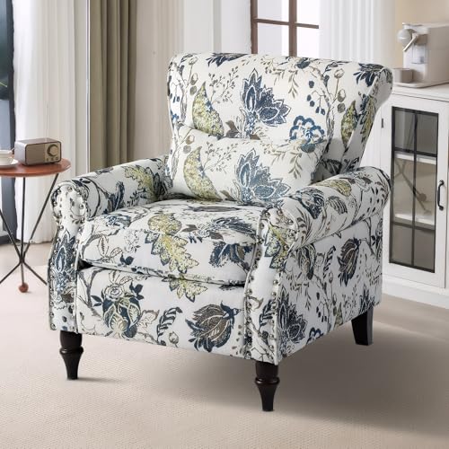 Sillón Floral Azul con Almohada Lumbar miniatura 1