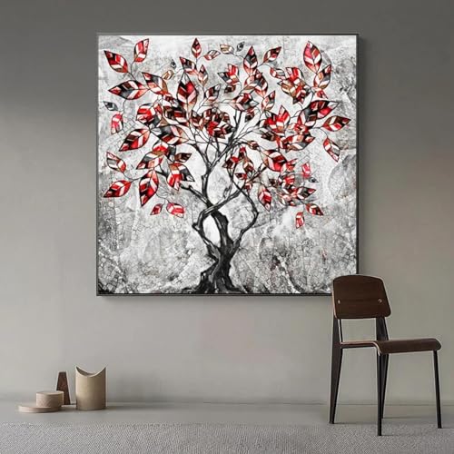 Impression murale abstraite feuilles riches sur toile premium 20x20 cm - 2