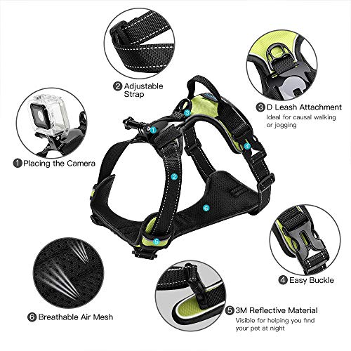 Smilepowo Dog Harness Mount Chest Back Strap Belt Pet Vest For Gopro Hero 10 9 8 7 6 5 4 3 Max Black Hero 2018 Session Fusion Silver White Insta360 Dji Akaso Dbpower Action Camera For Dog Night Walk #TOP3