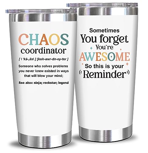 NewEleven Mother Day Gift For Women – Chaos Coordinator Gifts For Women, Boss, Manager, Coworker, Best Friend - Appreciation, Inspirational Gift For Teacher, Nurse, Social Worker – 20 Oz Tumbler