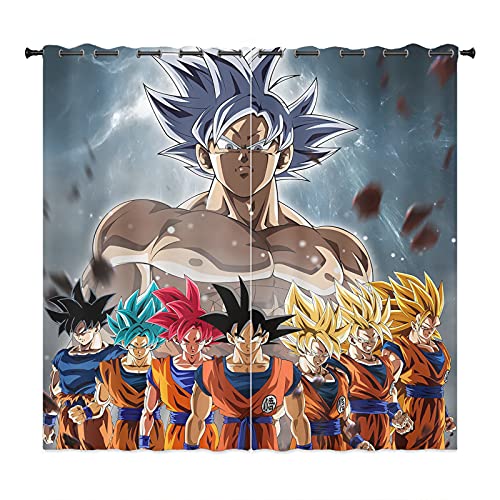 SMNVCKJ Dragon Balles Super Series Monkey King - Impression HD 3D - Rideau occultant avec Rideaux perforés - 150 x 166 cm Cover