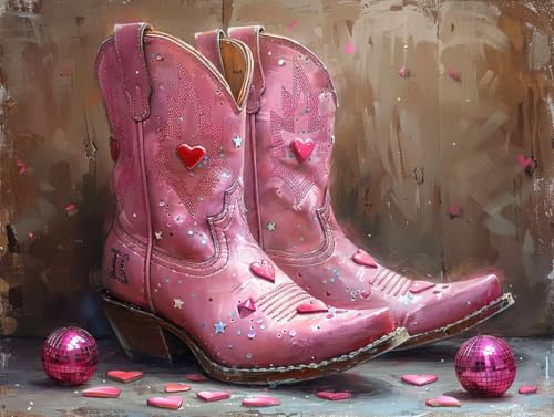 5D Diamond Art Kits for Adults Shoe Diamond Painting, DIY Crafts for Adults Abstract, Full Drill Gem Art Kits for Adult, Hobbies for Women, Paint by Numbers for Room Decor Gifts 20x26in F-7814
