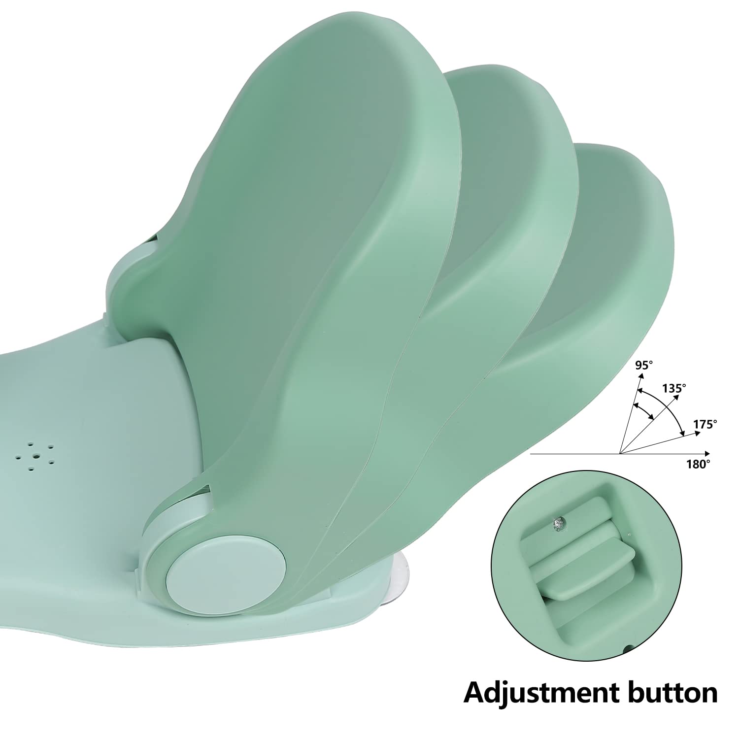 Morefeel Baby Bath Seat,Baby Bathtub Seat for Sit-up,Baby Shower Chair Infant Bath Seat for Baby 6-36 Months with 4 Secure Suction Cups,Adjustable Backrest Support (Green)