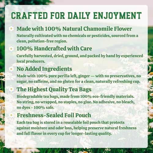 Hillaris Chamomile Herbal Tea, Supports Stress Relief and Relaxation, 60 Tea Bags (3g Each) 180g, Zero Additives, Caffeine-Free — view 3