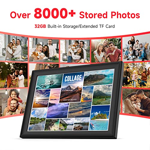 Paucle Wifi Digital Picture Frames 10.5 Inch,1920 * 1280 Ips Touch Screen Digital Photo Frame,32Gb Memory, Auto Rotate,Send Photos Or Videos Instantly From Anywhere Via Frameo App,Free Cloud Storage #TOP2