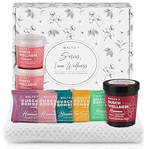 WALTZ 7 Duschbomben Wellness Geschenkset, Entschleunigung und Entspannung, Partner Wohlfühlpaket, Dankeschön Geschenk…