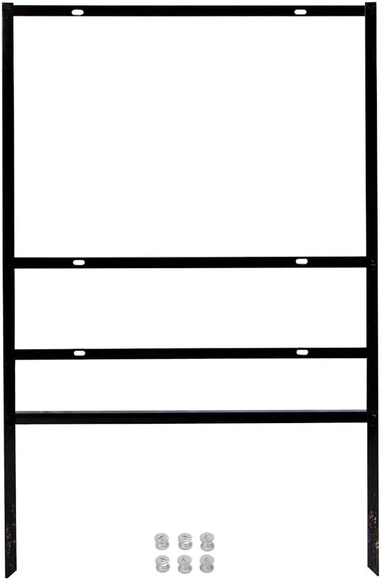 Vispronet Real Estate Yard Sign H-Frame – Includes a 40in x 24.75in x 0.75in H-Frame – Fits 24in x 18in Yard Signs and a 24in x 6in Rider – Frame is Made with Black Powder-Coated Steel