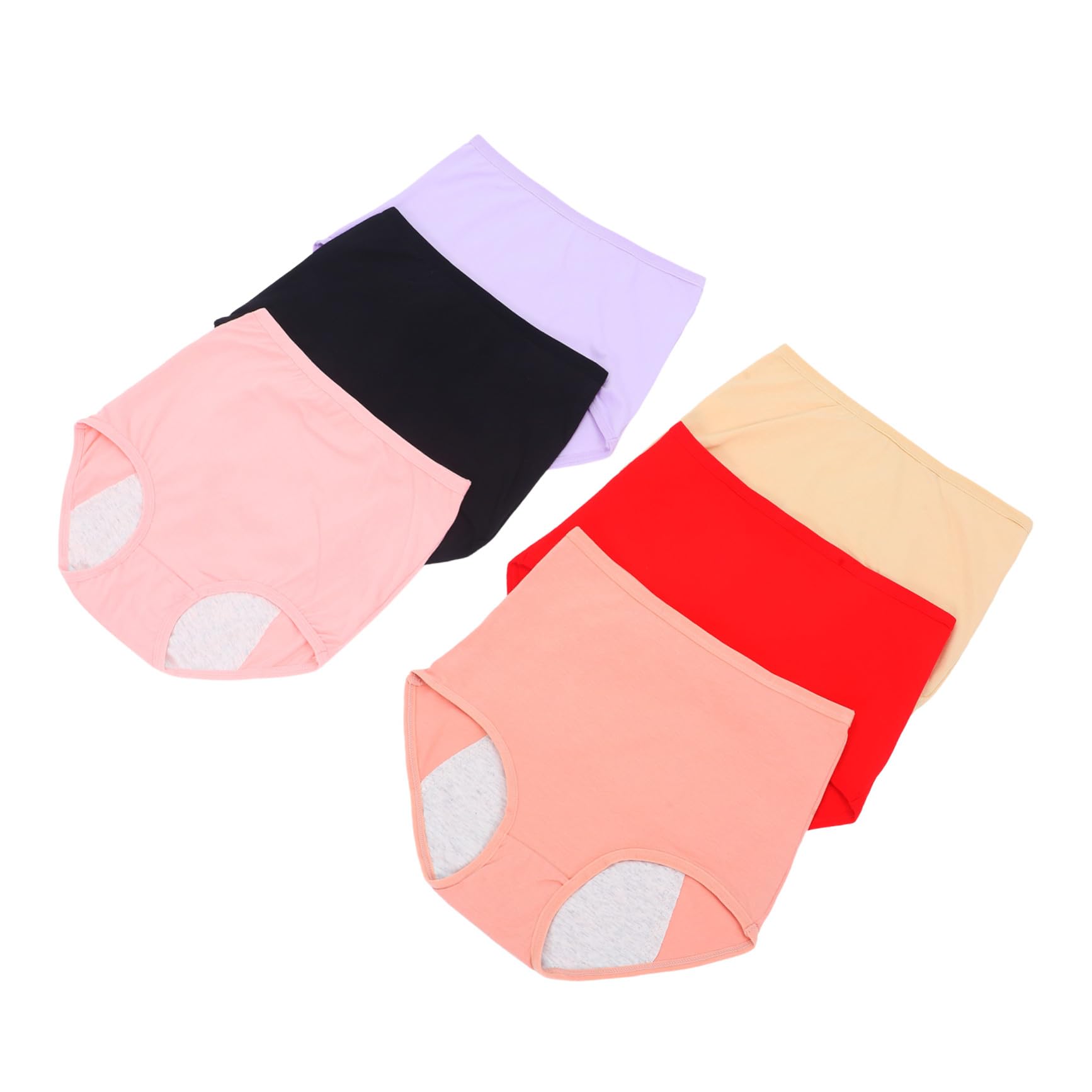 Mutandine Anti-Perdita Laterale Donna XL Cotone 6 Pezzi | Slip Mestruali Riutilizzabili in Cotone e Spandex, Test Formale Nazionale, Taglio Vita Media Colore Casuale