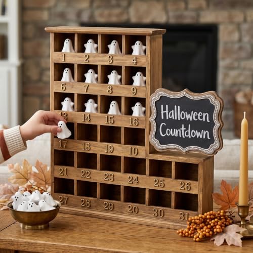 Image of FESTGLOX 50Pcs Mini Resin Ghosts, Tiny Halloween Ghost Figurines Miniatures