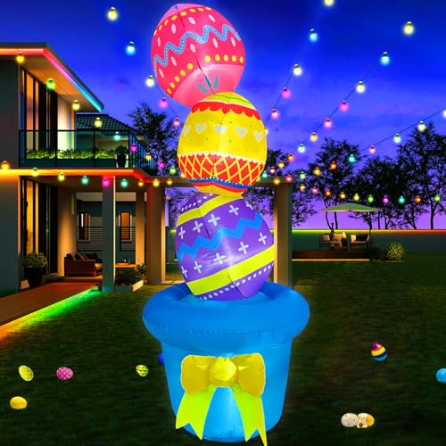 Décorations gonflables de Pâques lumineuses 1,8m étanches pour jardin extérieur