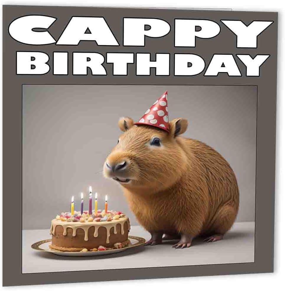 Capybara Birthday Card - Cappy Birthday