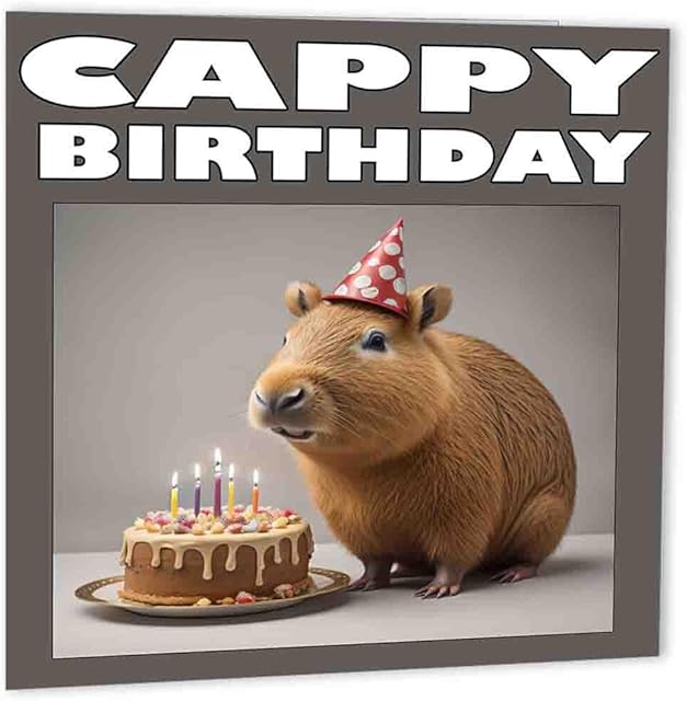 Capybara Birthday Card - Cappy Birthday