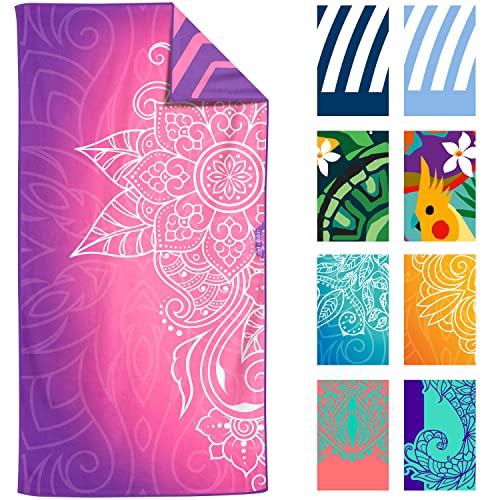 Venture 4Th Microfiber Beach Towel: Quick-Dry, Compact, Sand-Free, Absorbent, Sandproof And Lightweight - Perfect For Camping, Beach, And Roadtrips (Purple Mandala Design | 35X78 Inches) #TOP5