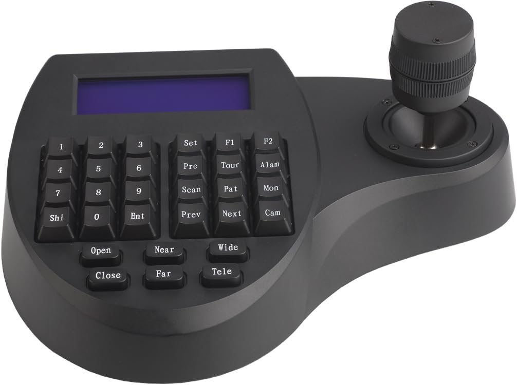 Mini Analog/IP PTZ Camera Keyboard with 3D Joystick, PTZ Speed Dome Camera Controller with RS485 Input