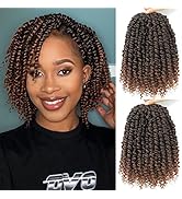 Passion Twist Crochet Hair 10Inch Passion Twist Hair 8 Packs Soft Pre-Twisted Short Passion Twist...