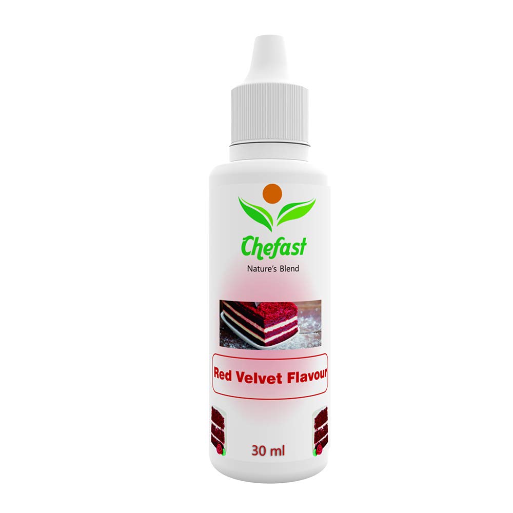 Chefast Red Velvet Flavour Baking Essence for Cake, Ice-Cream, Chocolates, Milkshakes- 30ML ( Use 2-3 Drops Essence for 250 Grm Cake) This is Flavour only Not a Color