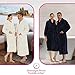 Personalized Couple Robes - His and Hers Robes with Custom Names, Soft Matching Couple Bathrobes for Women & Men - Navy (2pc)