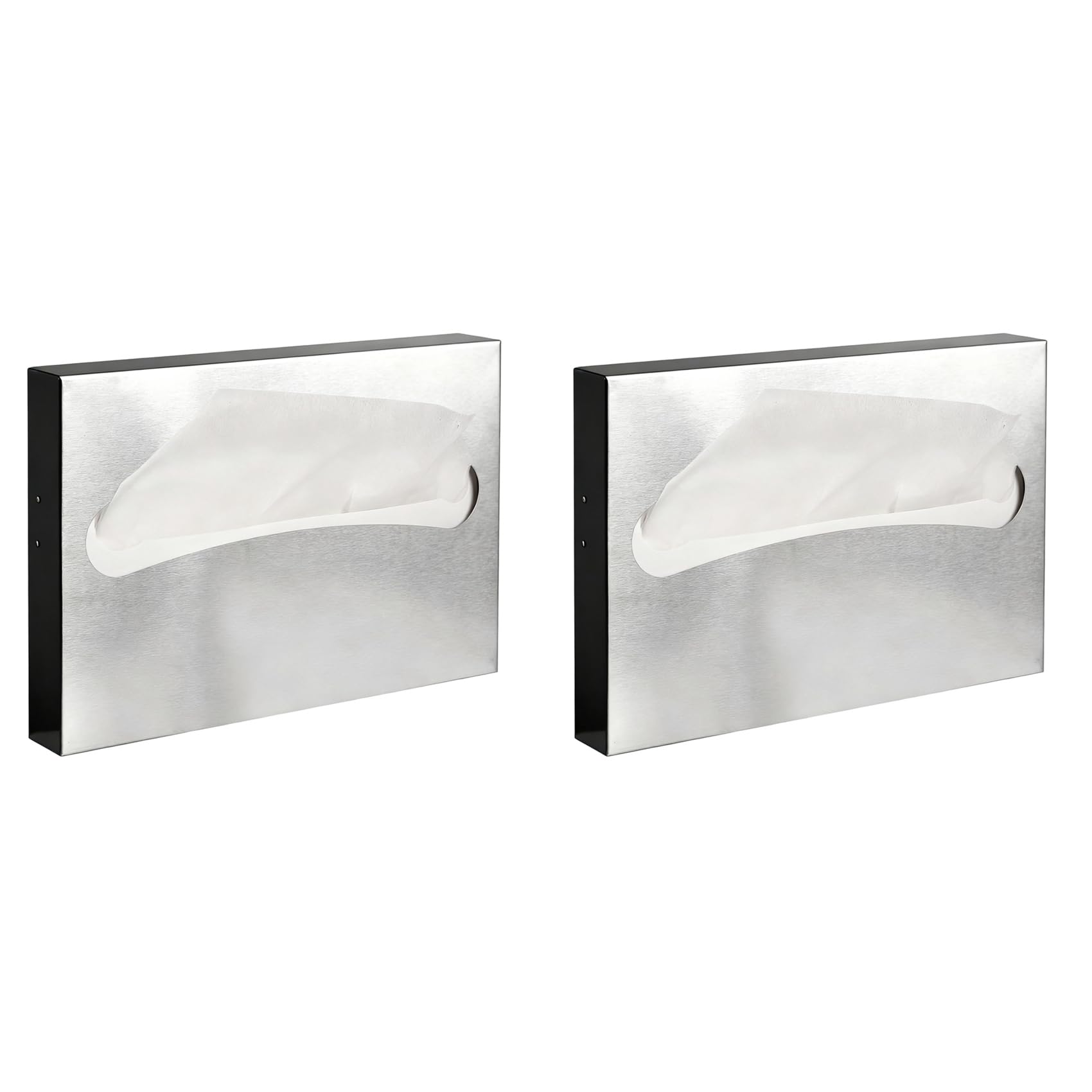 Vjsujehgy 2X Toilet Seat Cover Dispenser,Commercial Stainless Steel Toilet Seat Cover Holder for Disposable Toilet Seat Covers