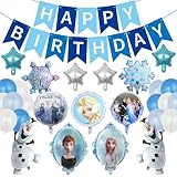 Mosasa 誕生日 飾り付け アナと雪の女王 キャラクター風船 誕生日飾り バルーン バースデーバルーン 子供バースデーデコレーション HappyBirthday バナー ケーキトッパー 女の子 男の子