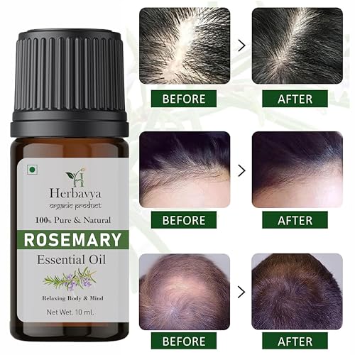 Image of Rosemary Essential Oil for Aromatherapy, Hair and Skin Care | Natural Rosemary Oil for Scalp Massage, Relaxation and Personal Care 10 ml.