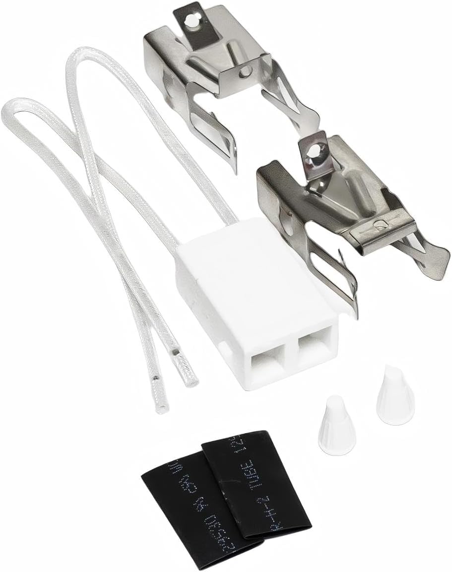 12001676_4_PAK Range Burner receptacles set -for Whirlpool Electric stove Range Burner，2 metal brackets for Universal, 1 ceramic block, Replace parts for number 12001676, PS1570190,