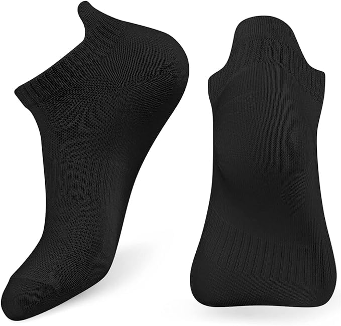 Women's and Men's Running Ankle Socks Low Cut Breathable Socks With Tab 3 Pairs, Black3