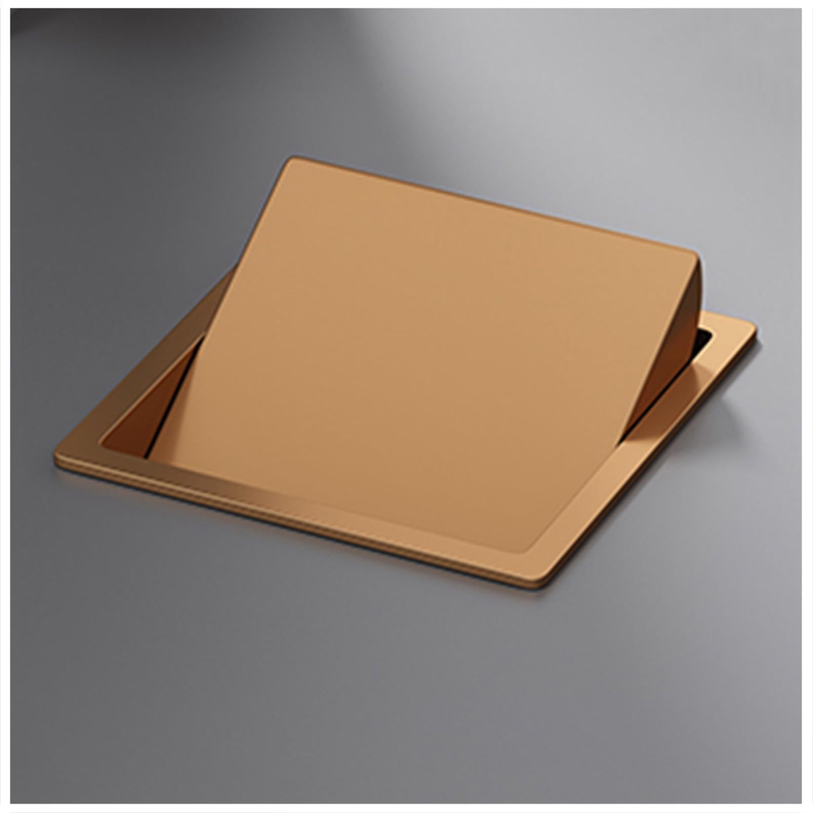Recessed Trash Can Lid, Recessed Trash Can with Built-in Chute, Stainless Steel Swing Lid Waste Bin Countertop Embedded