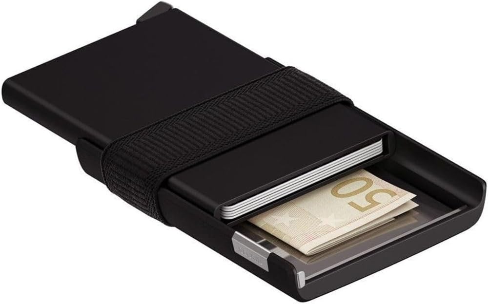 Secrid Cardslide Black/Black, N/A - 100% Original Custom Cardprotector Aluminum Hidden Card Holder