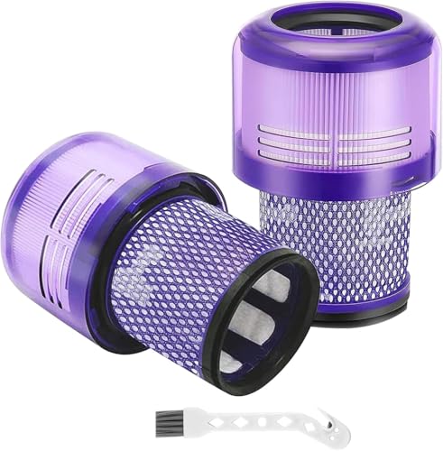 2 Pack V11 V15 Filter Replacement for Dyson V11 Animal Absolute Torque Drive Fluffy V15 Detect SV14 SV15 Cordless Vacuum Cleaner Spares Washable HEPA Filters Replace Part 970013-02