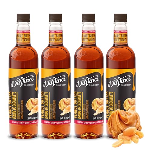 Image of DaVinci Gourmet Classic Peanut Butter Syrup, 25.4 Fluid Ounces (Pack of 4)