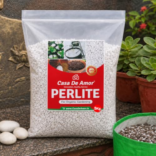 Image of Casa De Amor Perlite for Hydroponics & Horticulture, 5 kg | Terrace Gardening Soil Conditioner, Healthy Root Growth, Retains Moisture, Allows Aeration