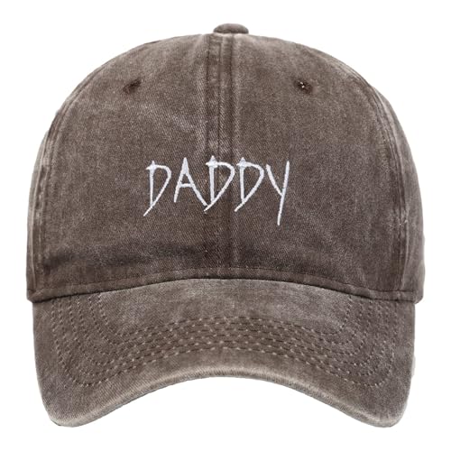 rtdgcv Gorra de béisbol ajustable para padres con letras bordadas, suave al sol, lavable, para adultos, sombreros de carnaval, café, Talla única