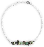 Vista 66 de TGH Pulsera de barra de chips naturales, cristal curativo, pulsera de cuentas crudas chapada en plata, cadena ajustable de 7 + 1 pulgada, regalo