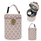 DZOZO Insulated Baby Bottle Bag Breastmilk Cooler Portable Thermal Tote Milk Storage Holder Carrier, Pink, 14cm x 19cm (MAMI-BAO-000025-ZQUK)