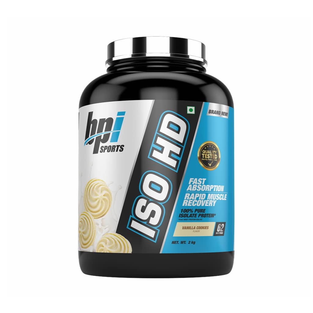 BPI Sports Iso Hd – Whey protein isolates – Muscle Growth, Recovery, Weight Loss, Meal Replacement – Low Carb, Low Calorie – for Men & Women – Vanilla Cookie-2 kg