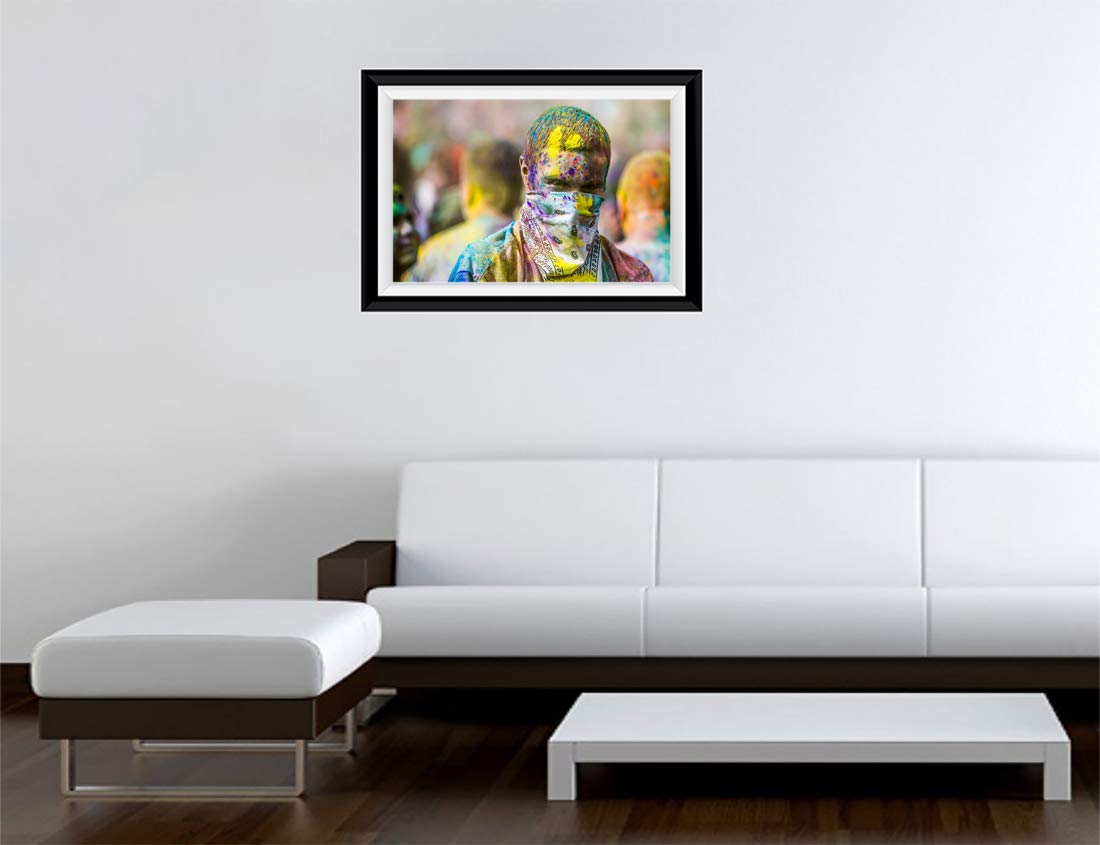 Gadgets Wrap Printed Landscape Photo Frame Style Decal Decor, Colors Holi Man (15 X 11Inch, Multicolor)