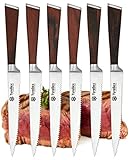 Tyrellex Steak Knives | Premium Steak Knife Set (6 Pieces and Wood Gift Box)
