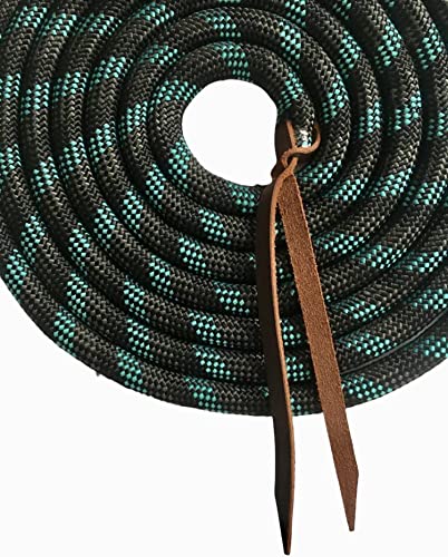 Majestic Ally 14' Pack of 2 Poly Training Lead Rope with Leather Popper for Horses & Livestock - Image 4