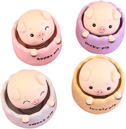 Miniatura 2 de Decoración de tablero de instrumentos de cerdo, cabeza agitada, juguete de cerdito de cocina, oficina, decoración del hogar, figuritas de cerdo de