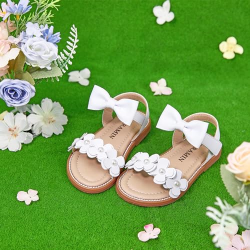 Image of PHIRAMIN Toddler Girl Sandals - Flower Girl Dress Shoes Open Toe Little Kid Wedding Party