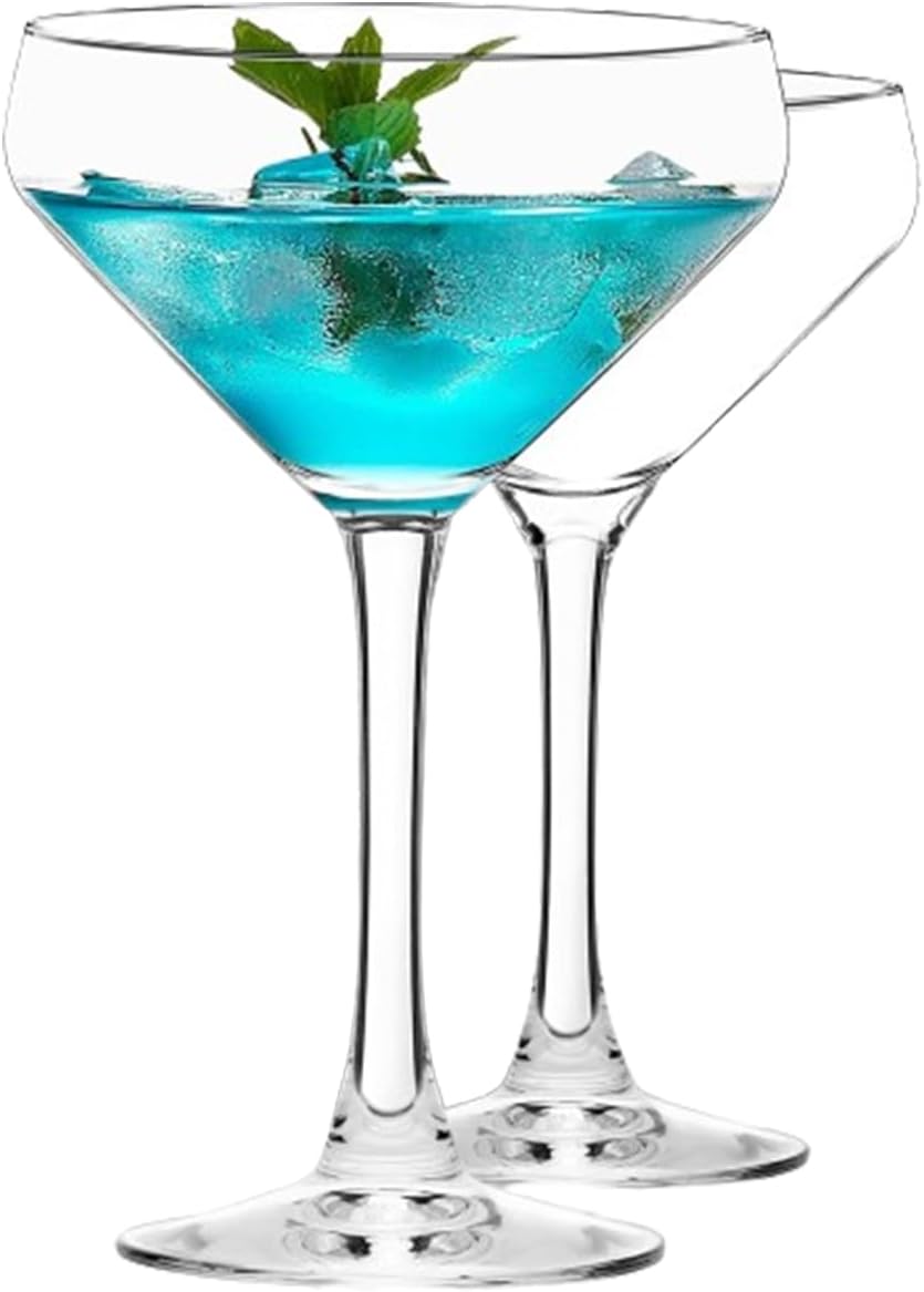 Crystal Martini Glasses Set of 6, 12oz Premium Coupe Glasses - Hand Blown for Cocktails, Cosmopolitan, and Bar Events (6 SET)