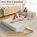 Folding Sofa Bed, Convertible Sleeper Chair & Couch Bed with Pillow, One-Piece High-Density Sponge Mattress, Multi-Purpose Corduroy Floor Sofa for Living Room, Office, Apartment, Grey, Single
