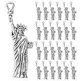 SOESFOUFU 50 breloques Statue de la Liberté : pendentifs pendants en argent antique représentant la Statue de la Liberté de New York, pour la création de bijoux patriotiques (colliers, boucles