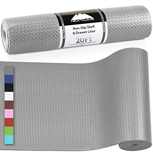 Regaleinlagen für Küchenschränke - wirklich rutschfest, nicht klebende Küchenschränke - einfach zu schneiden/zu montieren, schützt alle Regale, Badezimmer-Oberflächen (grau, 30x600 cm) Cover